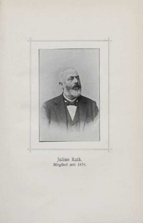 Tafel: Julius Rath, Mitglied seit 1876