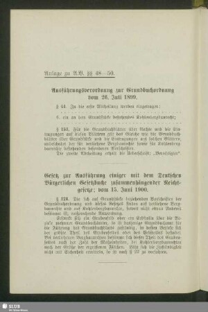 Anlage zu A.B. §§ 48-50