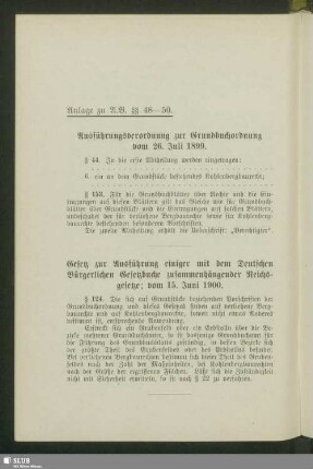 Anlage zu A.B. §§ 48-50