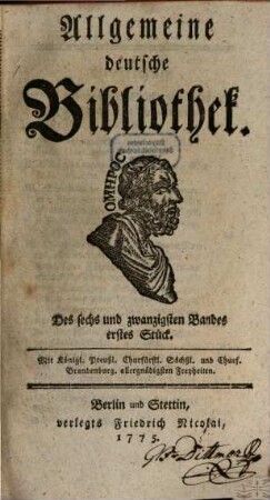 Allgemeine deutsche Bibliothek, 26. 1775