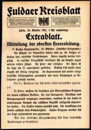 Zweite Ausgabe vom Mittwoch, den 28. Oktober 1914.