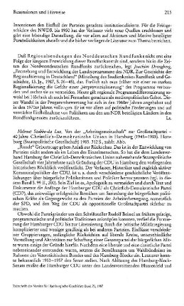 Stubbe-da Luz, Helmut :: Von der "Arbeitsgemeinschaft" zur Großstadtpartei, 40 Jahre Christlich-Demokratische Union in Hamburg, 1945 - 1985 : Hamburg, Staatspolitische Gesellschaft, 1985