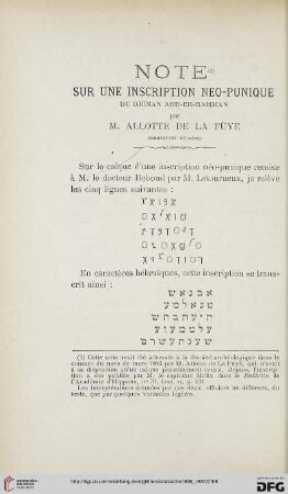 Sér. 3: Note sur une inscription neo-punique du Djenan Abd-Er-Rahman