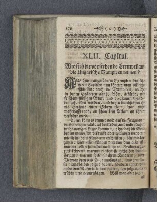 XLII. Capitul. Wie sich die vorstehende Exempel auf die Ungarische Vampiren reimen?