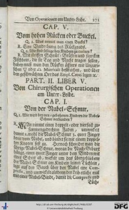 Liber V. Von Chirurgischen Operationen am Unter-Leibe.