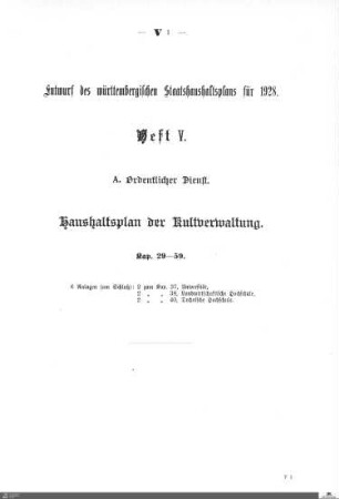 Staatshaushaltsplan 1928, Heft 5