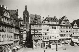 Frankfurt am Main, Römerberg : Frankfurt am Main. Römerberg. Ostseite mit Domturm