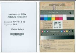 Entnazifizierung Adam Winter , geb. 04.01.1911 (Kaufmann)