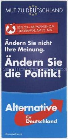 Wahlwerbung der Alternative für Deutschland (AfD) zur Europawahl am 25. Mai 2014