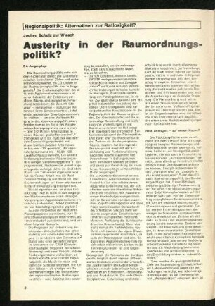 Regionalpolitik: Alternativen zur Ratlosigkeit