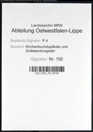 Zivilstandsregister von Lütgendortmund (H 1811). (Gemeinde: Lütgendortmund, Stadt Dortmund)