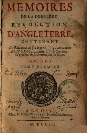 Memoires de la dernière revolution d'Angleterre, 1