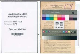 Entnazifizierung Matthias Cohnen , geb. 28.05.1890 (Postarbeiter)