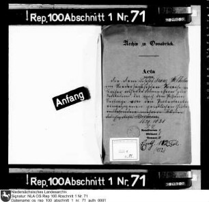 Kaiserliche Kommission Bischof Franz Wilhelms über die Restitution der geistlichen Güter im Niedersächsischen Kreis