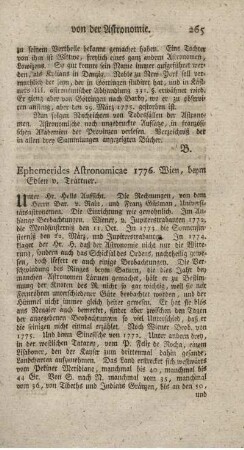 Ephemerides astronomicae anni 1777 ad meridianum Vindobonensem.
