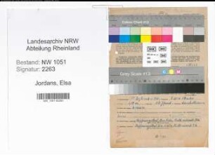 Entnazifizierung Elsa Jordans , geb. 15.09.1911 ()