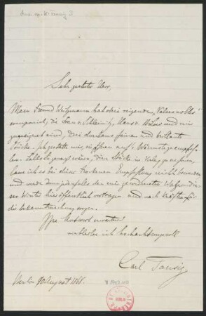 Brief an Unbekannt : 10.08.1868