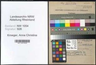 Entnazifizierung Anna Christine Kroeger , geb. 27.10.1915 ()