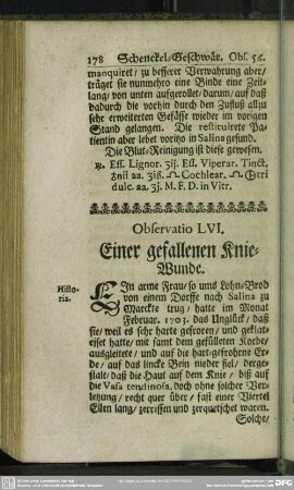 Observatio LVI. Einer gefallenen Knie-Wunde