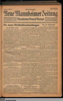 Neue Mannheimer Zeitung : NMZ : Mannheimer Neues Tageblatt, Abend-Ausgabe