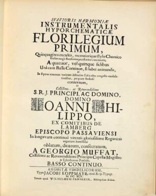 Florilegium primum : für Streichinstrumente