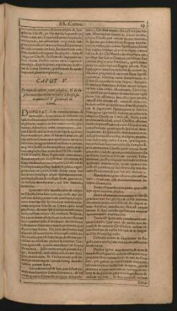 Caput V. De manducatione panis physica, & de duplici manducatione corporis Christi, sacramentali & spirituali in Coena.