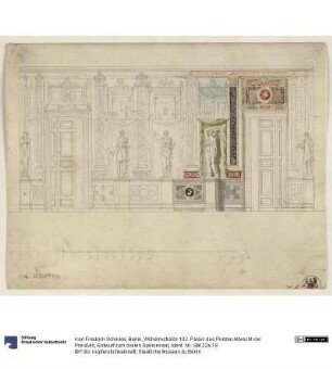 Berlin, Wilhelmstraße 102. Palais des Prinzen Albrecht von Preußen, Entwurf zum ovalen Speisesaal
