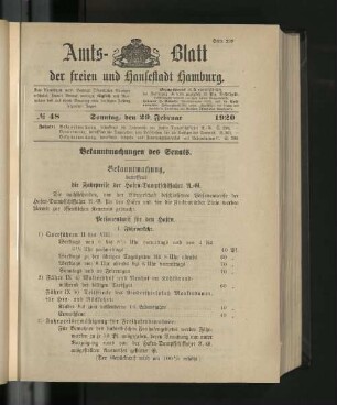 No. 48, 29. Februar 1920
