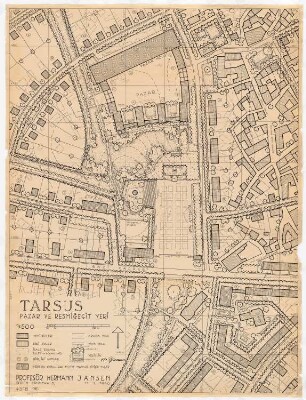 Gesamtbebauungsplan Tarsus: Neuer Basar und Aufmarschplatz: Lageplan 1:500