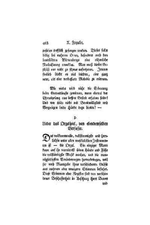 Zugabe : ueber das Orgelspiel, von ebendemselben Verfasser
