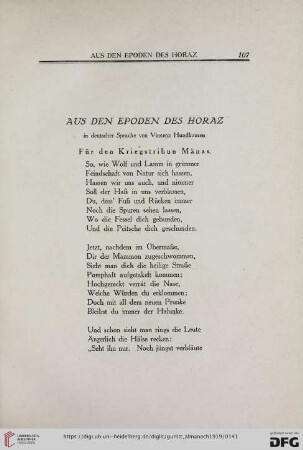 Aus den Epoden des Horaz