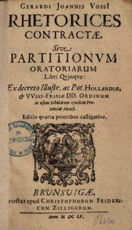 Rhetorices contractae sive partitionum oratoriarum : libri quinque ...