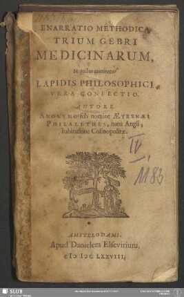 Enarratio Methodica Trium Gebri Medicinarum : In quibus continetur Lapidis Philosophici Vera Confectio