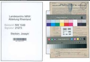Entnazifizierung Joseph Stecken , geb. 13.03.1893 (Saenger)