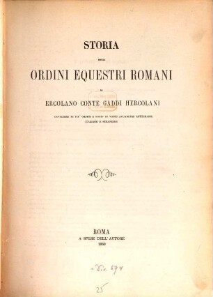 Storia degli ordini equestri Romani