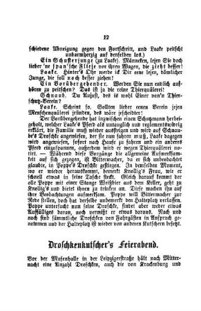 Droschkenkutscher's Feierabend
