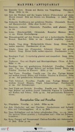 Europäisches Glas und Porzellan (Nr. 851-858)