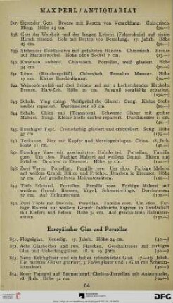 Europäisches Glas und Porzellan (Nr. 851-858)