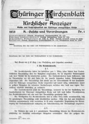 Nr. 1 : 1. März 1928
