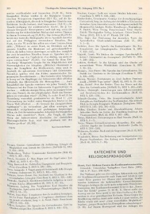 Katechetik und Religionspädagogik