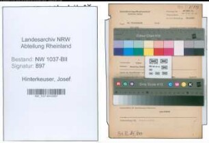 Entnazifizierung Josef Hinterkeuser , geb. 17.08.1912 (Wissensch.Assistent)