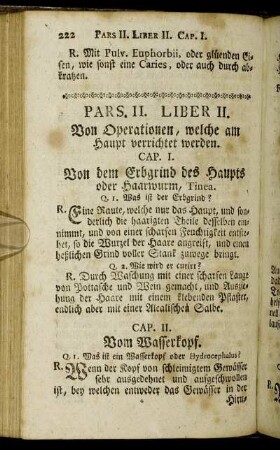 Liber II. Von Operationen, welche am Haupt verrichtet werden.