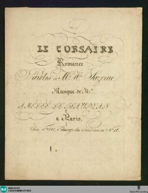 Le Corsaire - Don Mus.Ms. 2353 : V, pf; e