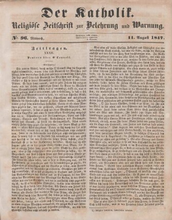389-392 Zeitfragen : XXXII. Ventura über O'Connell (Fortsetzung)