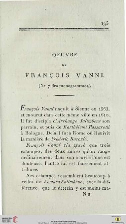Oeuvre de François Vanni