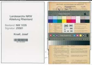 Entnazifizierung Josef Kruell , geb. 28.06.1903 (Kaufmaennischer Angestellter)