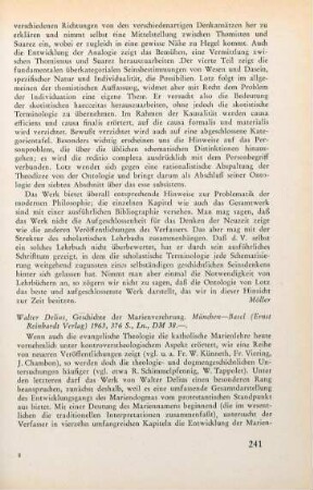 241-243 [Rezension] Delius, Walter, Geschichte der Marienverehrung