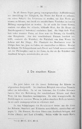 2. Die einzelnen Künste.