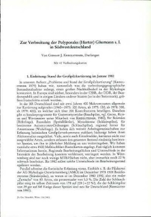 Zur Verbreitung der Ployporales (Herter) Gäumann s. l. in Südwestdeutschland