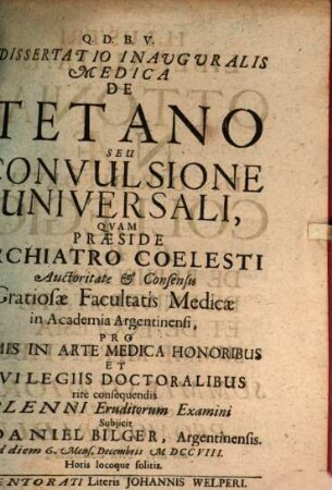 Diss. inaug. med. de tetano, seu convulsione universali